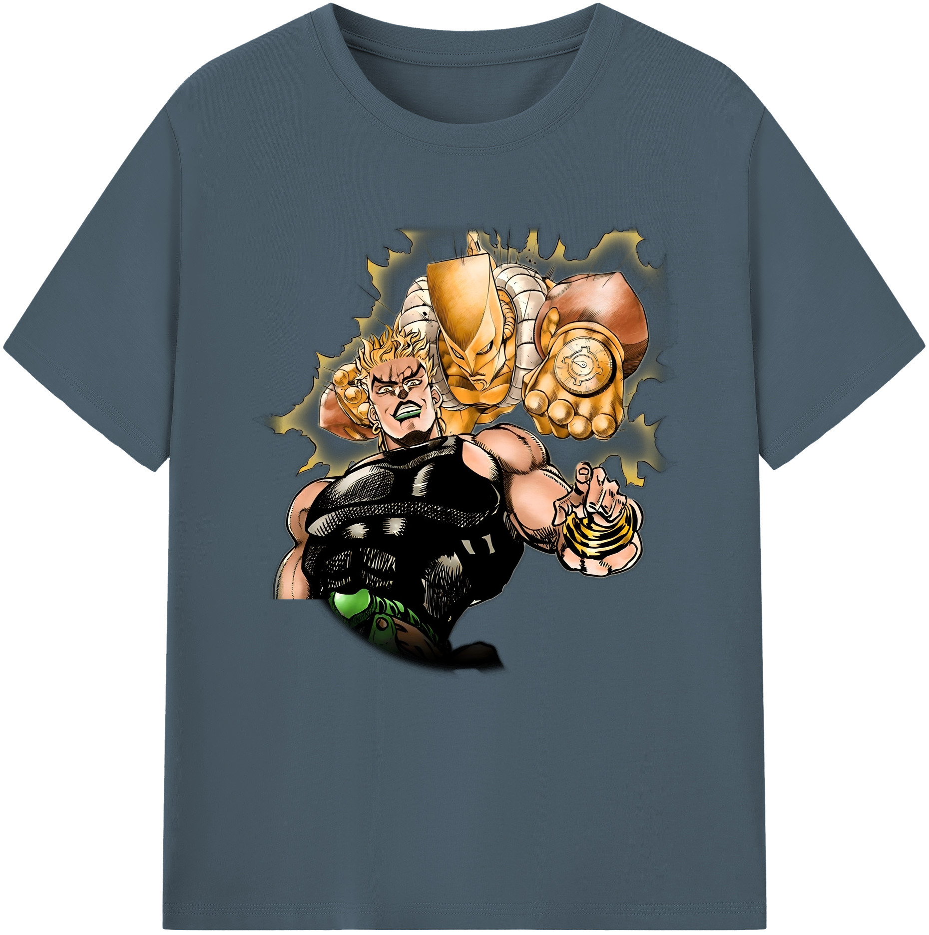 （画像用） ジョジョの奇妙な冒険 ディオ?ブランドー JoJo's Bizarre Adventure Dio Brando 綿100％半袖Tシャツ（フロントプリント）